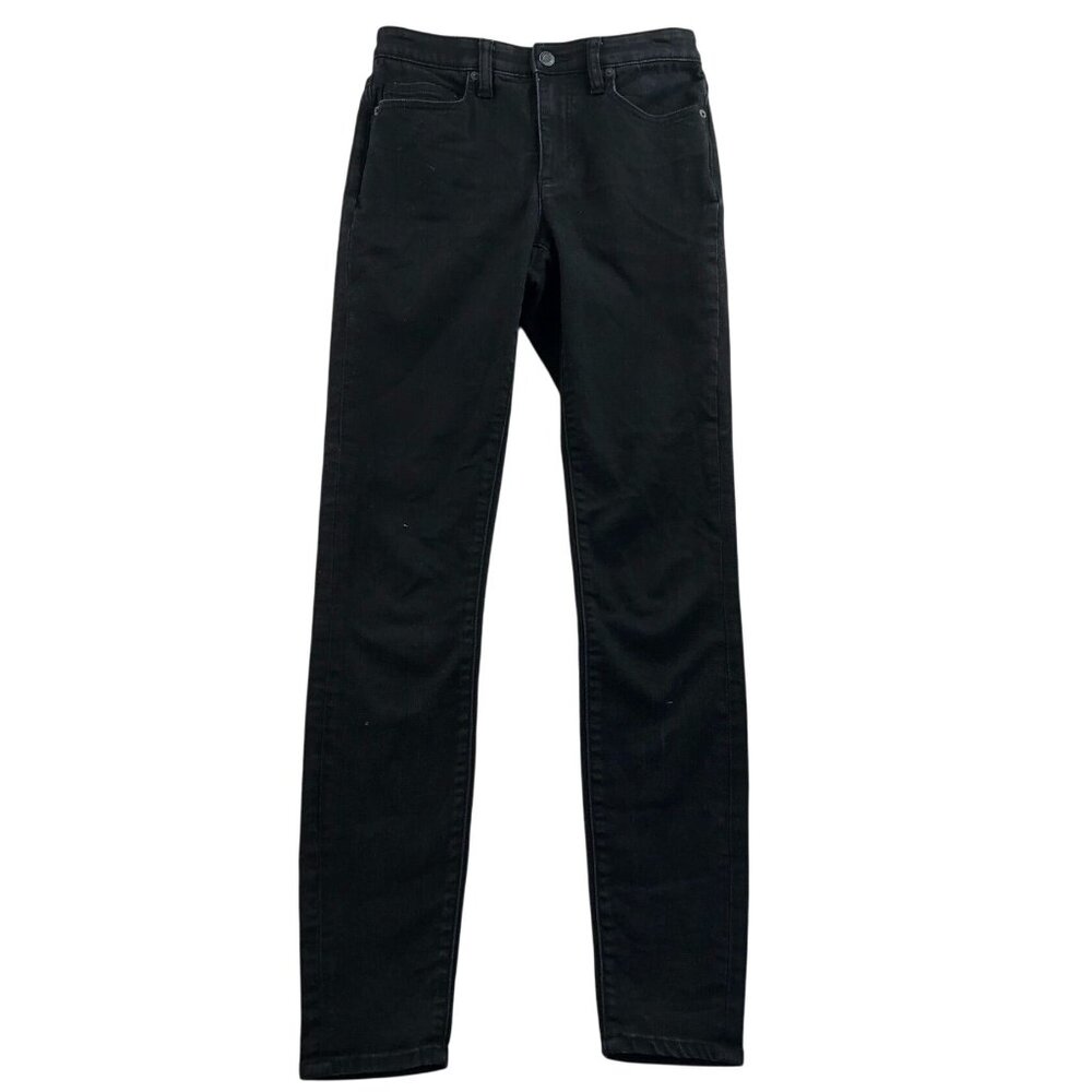 Lands End Womens Jeans Size 2 Black Denim Stretch Skinny Ankle Mid-Rise Casual